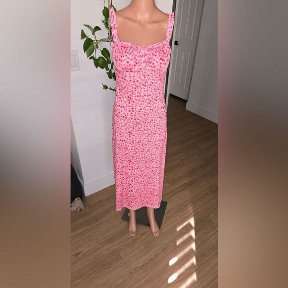 NWT size small pink and white summer midi dress - Picture 1 of 5